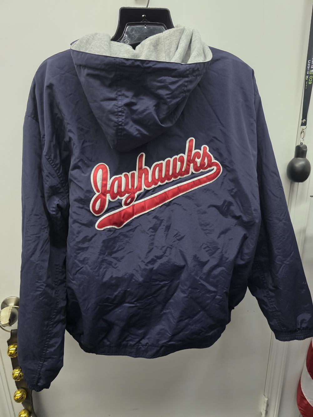 Gear For Sports Navy Blue Jacket with Red Jayhawks Script